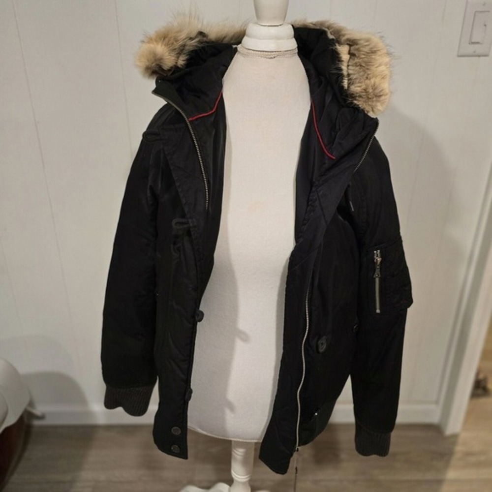 Tommy Hilfiger Vintage Ladies Black Short Puffer Womens Xl